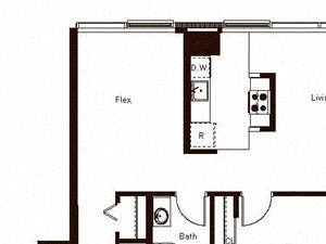 One Bedroom Plus Flex (991 sq ft-1019 sq ft) One Bedroom Plus Flex (991 sq ft-1019 sq ft)